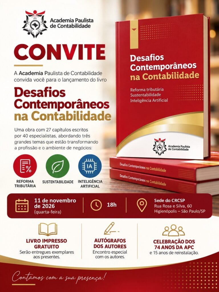 Reforma Tributária, inteligência artificial e sustentabilidade marcam lançamento de livro nos 74 anos da Academia Paulista de Contabilidade-APC