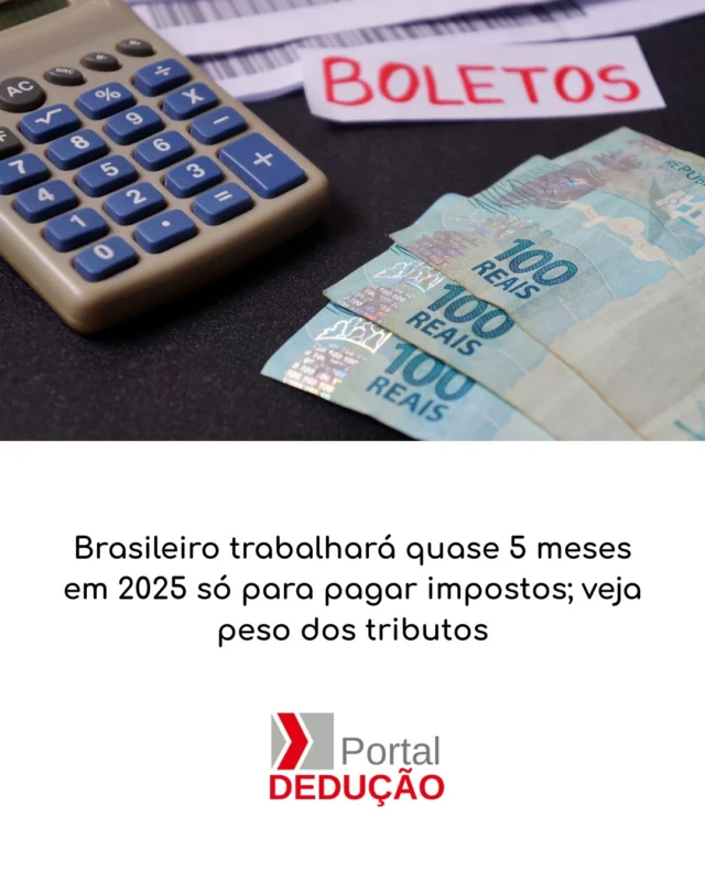 Em 2025, o brasileiro deverá trabalhar, em média, quase 5 meses apenas para pagar impostos. O estudo revela o peso da carga tributária no país e como ela impacta diretamente o orçamento das famílias e das empresas. O levantamento também destaca a necessidade de uma reforma tributária que torne o sistema mais justo e eficiente.

Quer saber mais sobre o impacto dos tributos no dia a dia? Leia o artigo completo no Portal Dedução!

#Tributacao #CargaTributaria #ReformaTributaria #Economia #Impostos #GestaoFinanceira #Orcamento #Negocios #Brasil #PortalDeducao