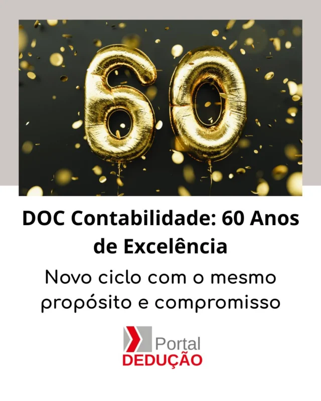 A DOC Contabilidade celebra 60 anos de história, marcando o início de um novo ciclo com o mesmo propósito: oferecer soluções contábeis de excelência com ética, inovação e proximidade com o cliente. O artigo destaca a trajetória da empresa, seu papel no desenvolvimento do setor e os valores que sustentam sua longevidade.

Quer conhecer essa história de sucesso e compromisso com a contabilidade? Leia o artigo completo no Portal Dedução!

#DOCContabilidade #Contabilidade #60Anos #HistoriaEmpresarial #Empreendedorismo #SucessoEmpresarial #Inovacao #EticaProfissional #Clientes #PortalDeducao